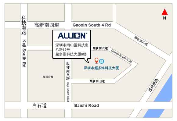 Allion Shenzhen map